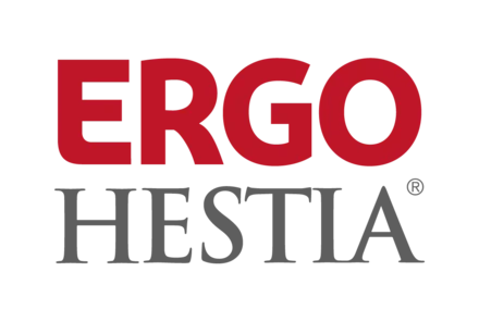 Logo ERGO Hestia - osuszanie budynków z rozliczeniem bezgotówkowym dla ubezpieczonych.